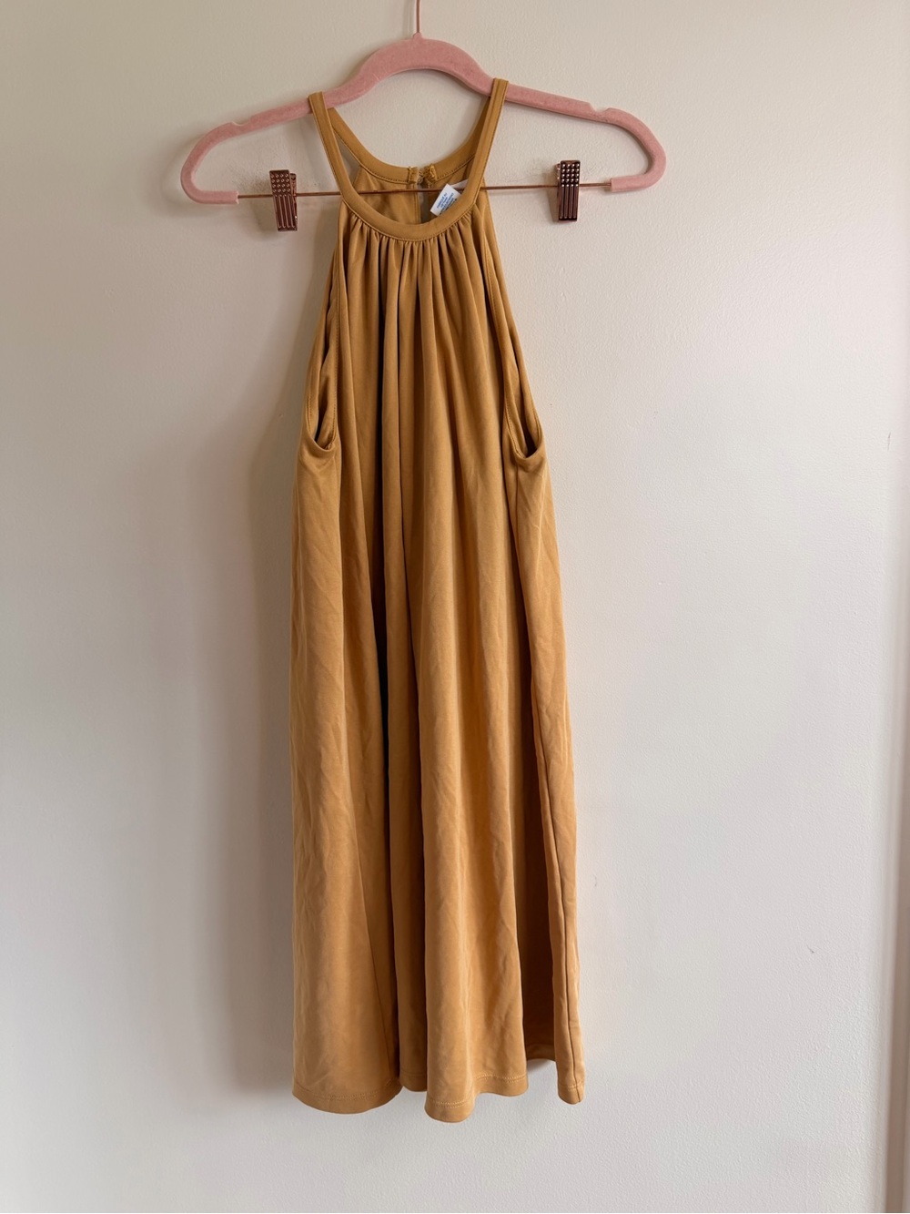 Sigrid Olsen Sleeveless Halter Maxi Dress in Mustard Yellow